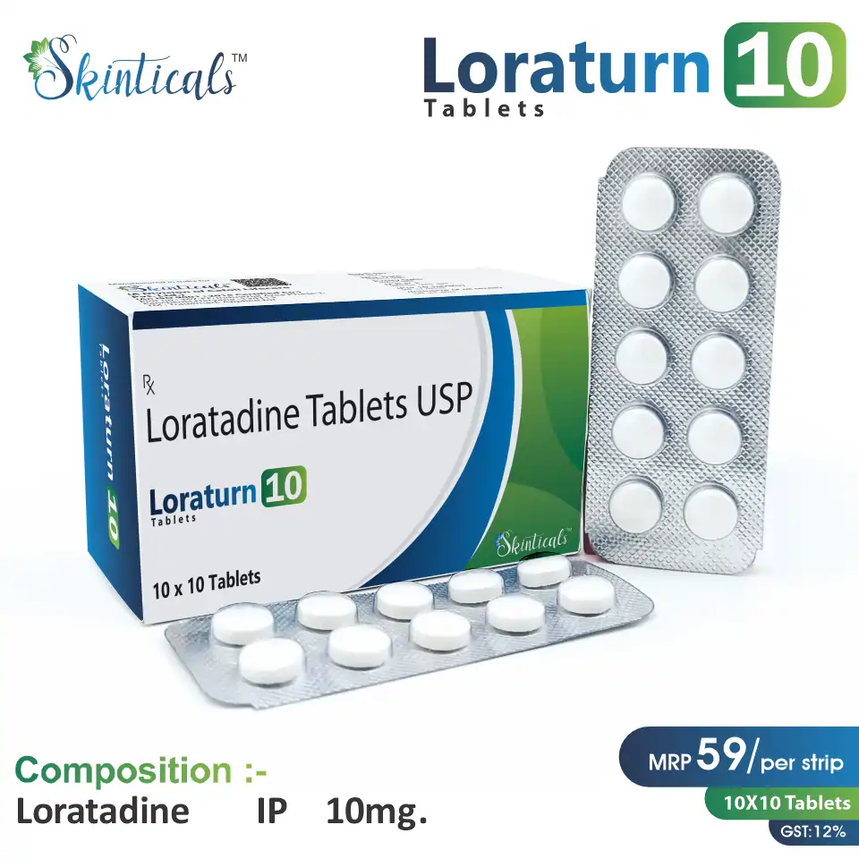 Loratadine (10mg) Tablet at Best Price in PCD Pharma Franchise for Antihistamine and Allergy Relief.